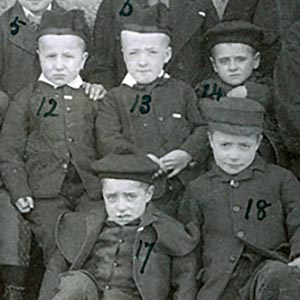 Cottage 6 - Washington Home - boys in 1886 in company of Mr Thomson and Mr Gillies