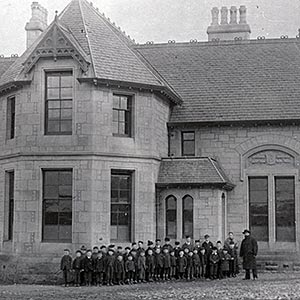 Cottage 12, 'Mizpah Home' with its young residents soon after its opening in 1884