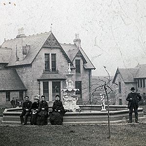 By the fountain by Cottage 5, 'Ebenezer Home' in the 1880s